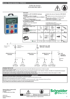 Image de Mureva Coffret de chantier, 4 prises, IP44 IK09 40 A 400 V - Manuel d’utilisation