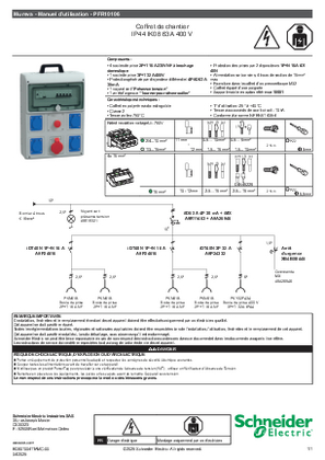 Image de Mureva Coffret de chantier, 4 prises, IP44 IK08 63 A 400 V - Manuel d’utilisation
