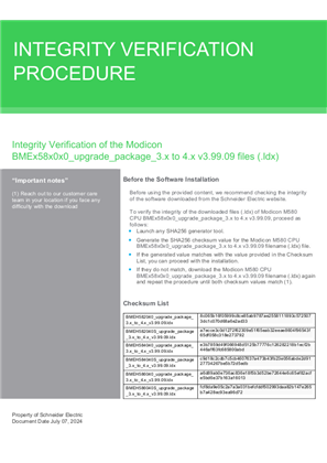 Image of MODICON M580 BMEx58x0x0S Safety upgrade package from 3.x to 4.x v3.99.09