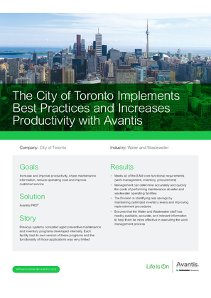イメージ The City of Toronto Implements Best Practices and Increases Productivity with Avantis