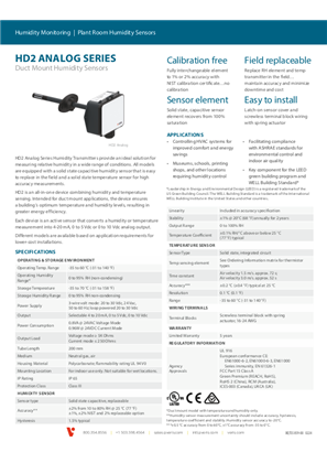 Image of HD2 Series Humidity Sensors - Analog - Datasheet