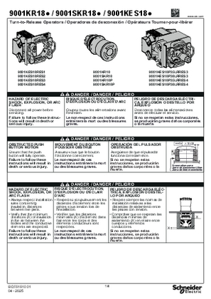 Image of 9001KR18 Turn-to-Release Operators, Instruction Sheet
