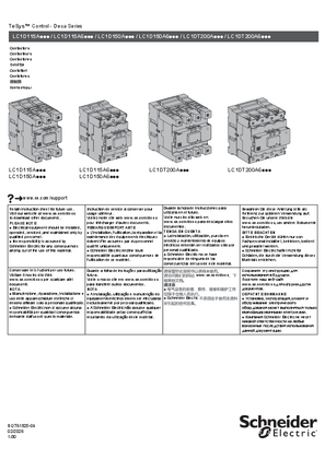 Imagen de TeSys Deca - Contactors - Hoja de instrucciones