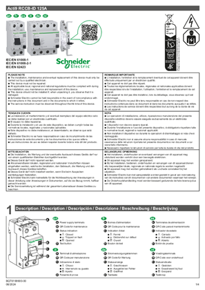 Billede af Instruction sheet - Acti9 Residual current circuit breaker (RCCB) 125A