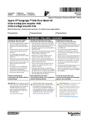 Image of Square D Surgelogic HWA Flush Mount Kit Installation Instructions