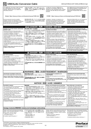 Image of USB/Audio Conversion Cable, Instruction Sheet