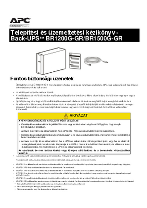 Kép BR12000G-GR, BR1500G-GR Felhasználói kézikönyv