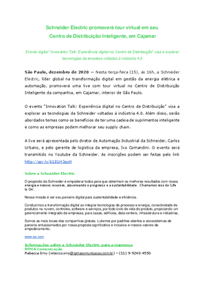 Imagem de Schneider Electric promoverá tour virtual em seu Centro de Distribuição Inteligente, em Cajamar