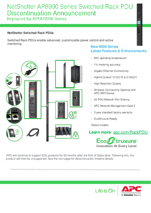 Imagen de NetShelter 8000 Series Switched Rack PDUs EOL Announcement