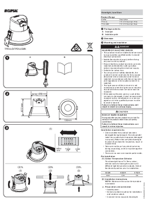Image of Clipsal, CLITPDLLG and CLITPDLLGBK Downlight, BRU4895000 Installation Instructions
