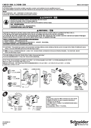 Image of SnapIn Contactor - CAD32−50A / LC1D09−32A - Instruction Sheet