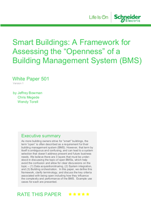 Image of Smart Buildings: A Framework for Assessing the “Openness” of a Building Management System (BMS)