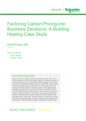 Factoring Carbon Pricing into Business Decisions: A Building Heating Case Study