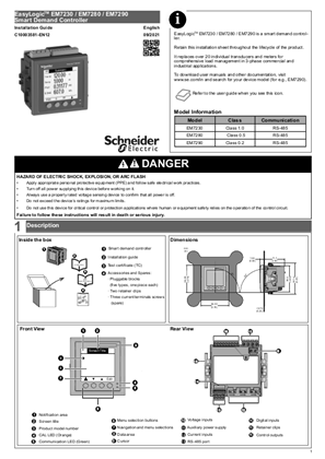 Image of EasyLogic™ EM7230 / EM7280 / EM7290 Instruction Sheet