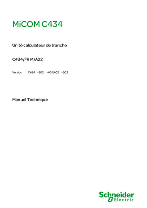 Image de MiCOM C434, Manuel (fichier global) C434/FR M/A22
