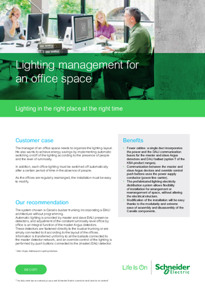 Image of Lighting management for an office space