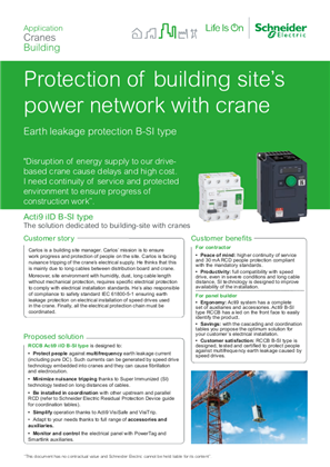 Kujutis Acti9 RCCB B-SI type for crane in building site