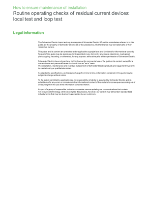 Image of Routine operating checks of Residual Current Devices - User Guide