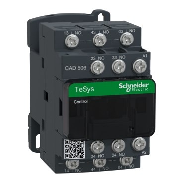 Image of CAD506F7 : TeSys Deca control relay - 5 NO - <= 690 V - 110 V AC standard coil