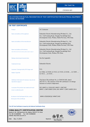 的映像 CB Certificate Easy TeSys LC1E06-18&LC1N06-18,3P,SEMW
