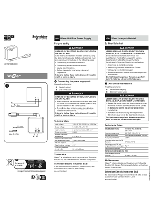 Imagem de Fonte de alimentação mural Wiser - Folha de instruções