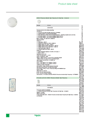 的映像 ARGUS Presence detector High Frequency for High Bay - 2 channel/IR remote control-Technical leaflet