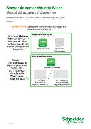 Image of Sensor de ventana/puerta Wiser - Manual del usuario del dispositivo