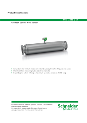 イメージ CFS400A Coriolis Flow Sensor