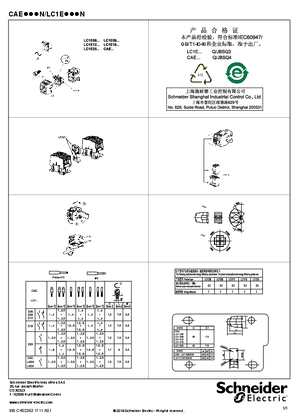 的映像 Tesys LC1E06/25 CAE 接触器说明书