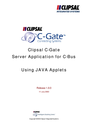 Image of General Instructions - Clipsal C-Gate, Server Application for C-Bus, Using JAVA Applets, Example Applets, Release 1.0.0, 11 July 2000