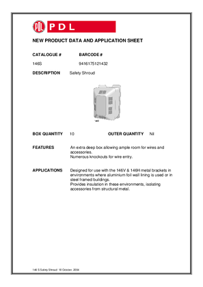 Image of Product Data Sheet - 146S Safety Shroud