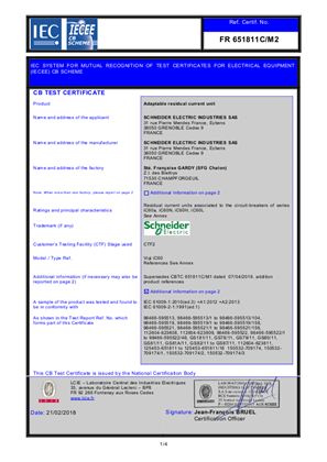 Image of LCIE certificate
