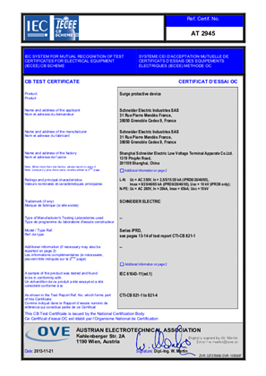 Image of OVE certificate