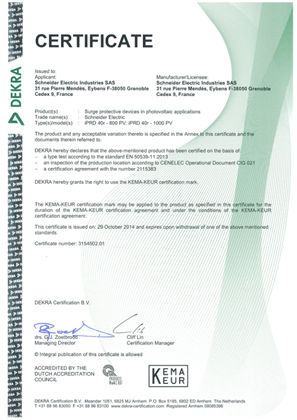 DEKRA certificate Download Schneider Electric