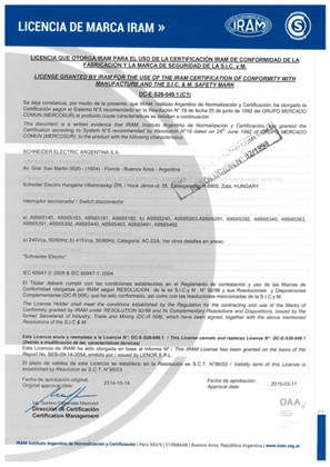 Imagem de IRAM certificate