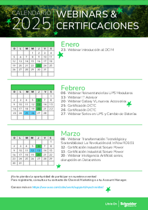 Imagen de Calendario Q1 Webinars y Certificaciones