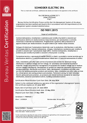 Immagine di Certificato UNI EN ISO 9001-2015 (2023)