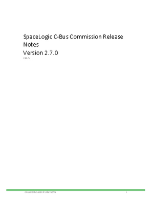 Image of SpaceLogic C-Bus Commission and Release Notes V2.7.0