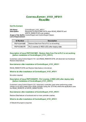 Image of ControlExpert_V151_HF011 RESTORE DATA