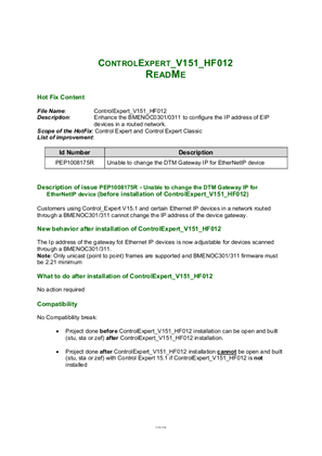 Image of ControlExpert_V151_HF012 DTM NOC