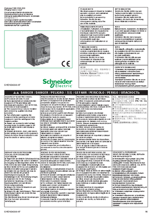 Image of Compact NSX100-250 Circuit Breaker Instruction Sheet