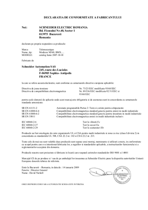 Image of DECLARATIA DE CONFORMITATE Modicon M340