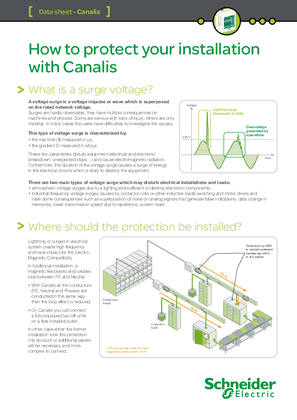 Image of Canalis technical data sheet - How to protect your installation against a surge voltage