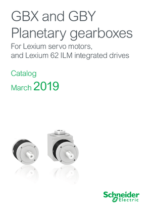 Image of Catalog GBX planetary gearboxes and GBY angular planetary gearboxes For Lexium Servo motors and Lexium 62 integrated drives