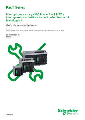 Imagen de MasterPacT MTZ - Interruptores en carga IEC e interruptores automáticos IEC con unidades de control MicroLogic X - Guía de mantenimiento
