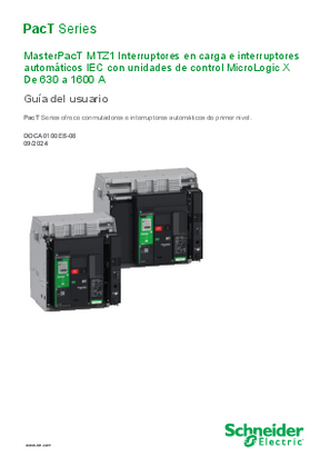 Imagen de MasterPacT MTZ1 - Interruptores en carga e interruptores automáticos IEC con unidades de control MicroLogic X de 630 a 1600 A - Guía del usuario