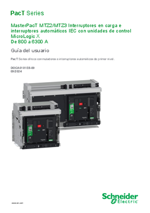 Imagen de MasterPacT MTZ2/MTZ3 - Interruptores en carga e interruptores automáticos IEC con unidades de control MicroLogic X de 800 a 6300 A - Guía del usuario