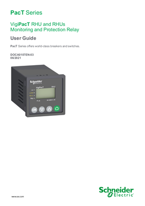 Bild von VigiPacT RHU and RHUs Monitoring and Protection Relay - User Guide