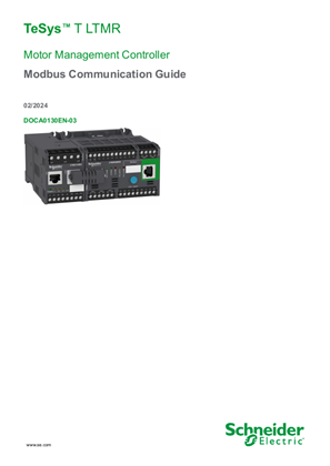 Image of TeSys T LTMR Motor Management Controller Modbus Communication Guide