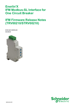 Image of IFM Modbus-SL Interface for One Circuit Breaker (Legacy Version) - Firmware Release Notes